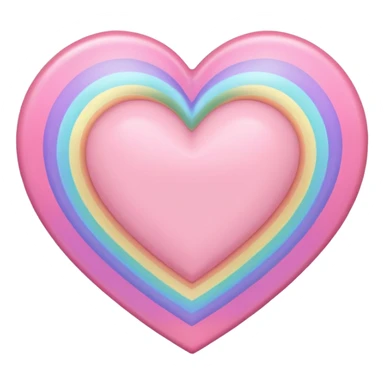 pastel heart with a soft rainbow heart border sticker
