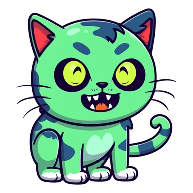 cat zombie sticker