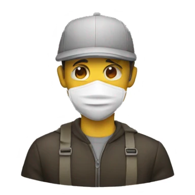 guy with coivd mask sticker