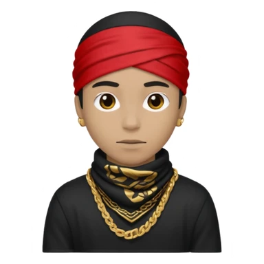 Gang banger wearing black and gold with a red bandanna  sticker
