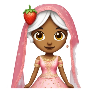 strawberry shortcake in a lehenga  sticker