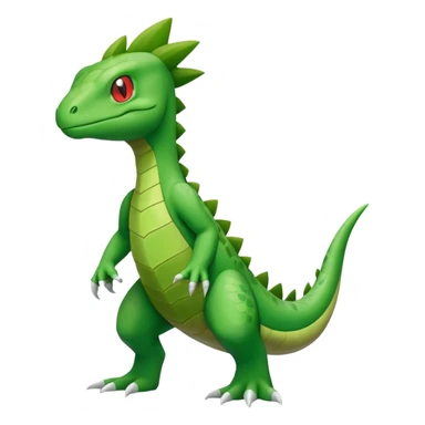 Larvitar-Axew-Grovyle-hybrid-Fakémon-creature (full body) sticker