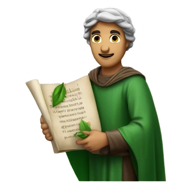 Dante Alighieri with a green laurel wreath on his head and holding a scroll in his hand sticker
