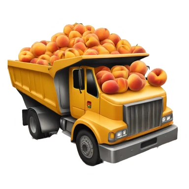 Dump truck filled with peaches sticker