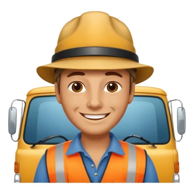 Kamyon şoförü Yarı Kamyonun Karikatür çizimi sticker