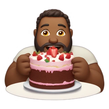 big guy eating cake sticker