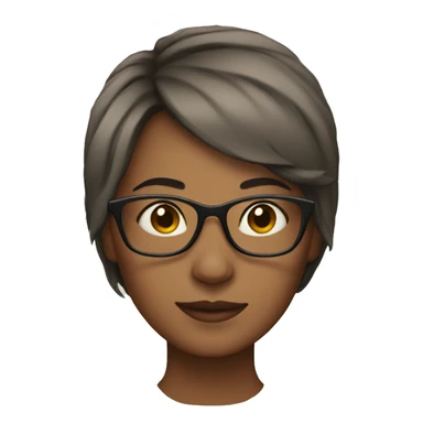 Short hair woman wearing glasses sticker