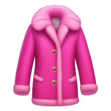 Hot pink fur coat with light pink outlines sticker
