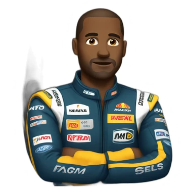 motorsports man huge chest sticker