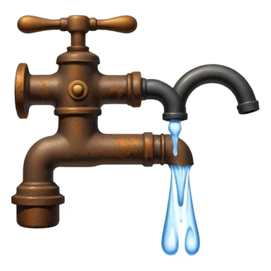 
water pouring from an old tap, 1980 sticker