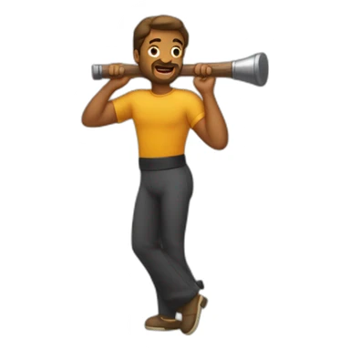 men taking a macebell sticker