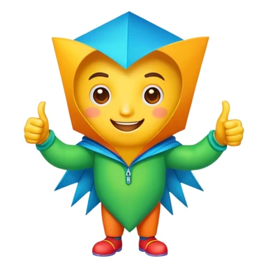 A living kite character with thumbs up sticker