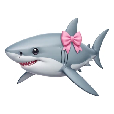 Shark with a pink bow on its head sticker