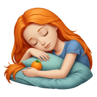 Orange long hair girl sleeping sticker