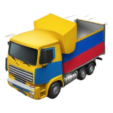 camion de envio con la bandera de colombia sticker