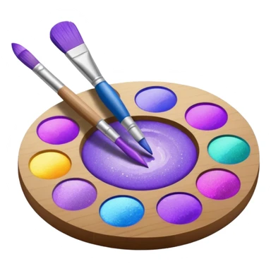 glitter purple art pincel pallet sticker