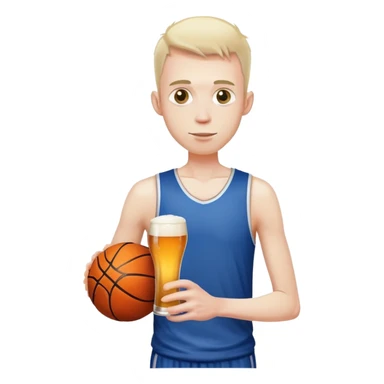 coked out skinny man with beer in his hands and a basketball sticker