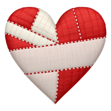 heart with patchwork pattern sticker