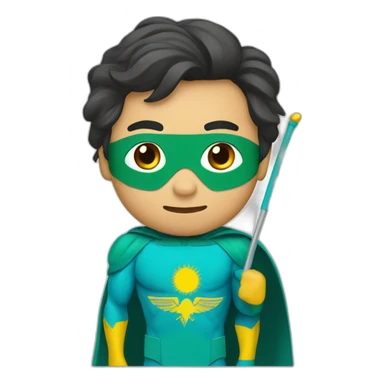Superhero Kazakhman with flag of Kazakhstan sticker