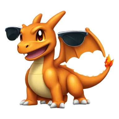 Charizard with sunglasses sticker