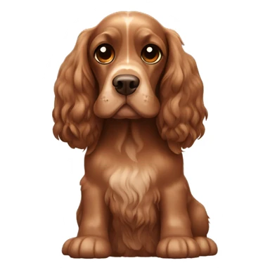 a cocker spaniel, fully brown color adult with long ears sticker