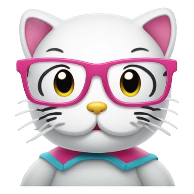 HELLO KITTY with glasses sticker