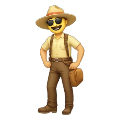 Hombre a cuatro patas tomando el sol sticker