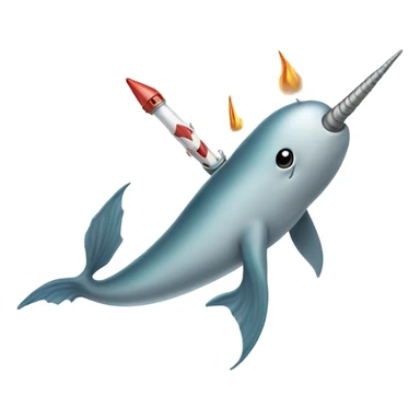 Narwhal with rockets sticker