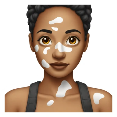Woman with vitiligo skin condition sticker