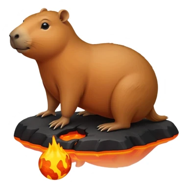 Capybara getting his head lava toy sticker