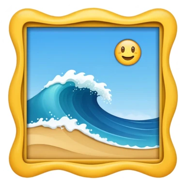 simple wave shape picture frame sticker