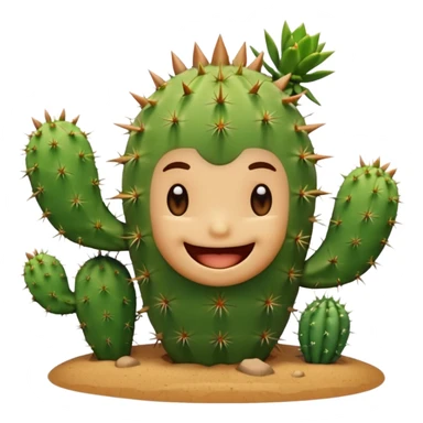 smiling cactus sticker