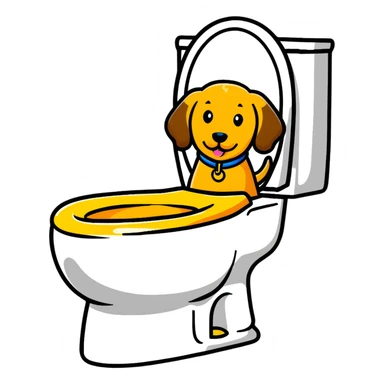 Golden doodle inside toilet sticker