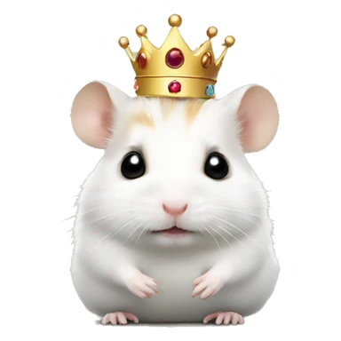hamster-white with a crown sticker