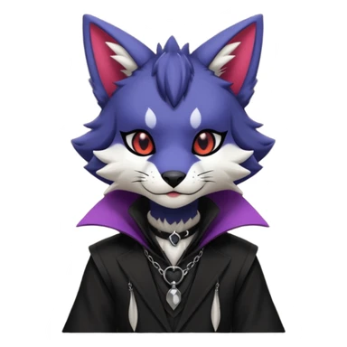 Cool gothic cute Kemonomimi Nekomimi Japanese Anime Kemono Furry Style Vernid-Protogen-Sergal-Fursuit-furry-fursona sticker