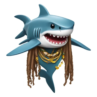 Shark with drip and dreads  sticker
