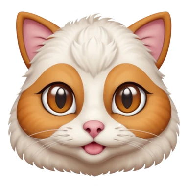 A shy but handsome turkey cat with a uni-brow batting his lashes and blushing sticker