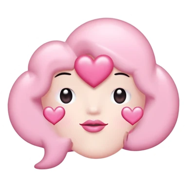 A pastel pink thought bubble. thinking of tiny hearts, lips, and sparkles  sticker