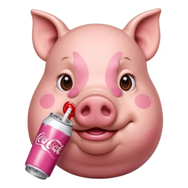 Piggy drink a soda sticker