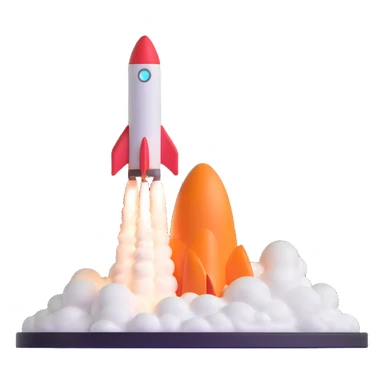 rocket ship blasting off sticker