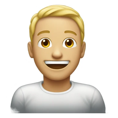 Emoji qui se mort le doigt et sourie en même temps  sticker