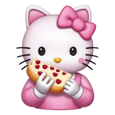 Hello kitty eating sticker