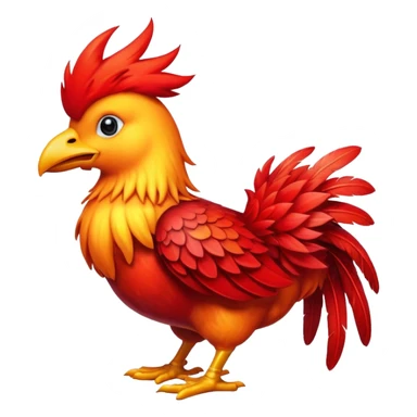 Red chocobo from Final Fantasy, fiery crimson bird sticker