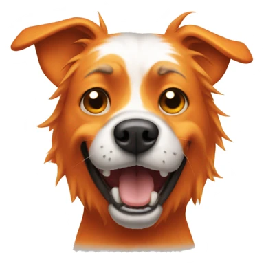 mad orange  dog  sticker