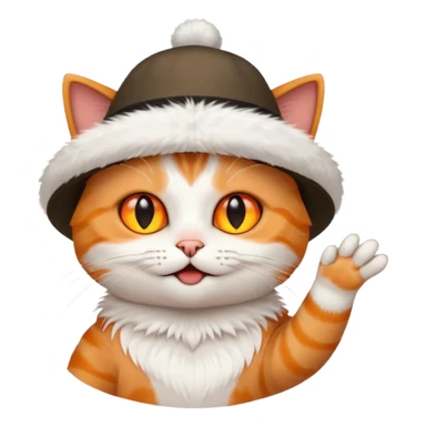 Cat with a hat flipping off sticker