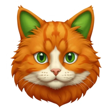 try orange cat missing his right eye and has a green left eye, with an orange patch of fur near his nose sticker