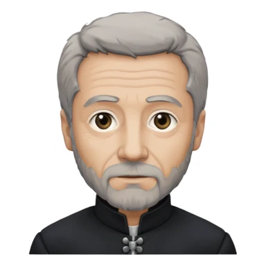Jean Valjean From Les Miserables with light skin, gray eyes, Gray Hair, black outfit sticker