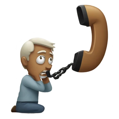Person getting hammered by phone calls sticker
