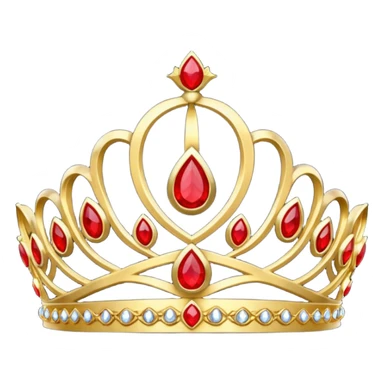Golden tiara with red gems sticker