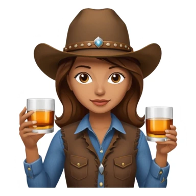 Cowgirl with whiskey sticker
